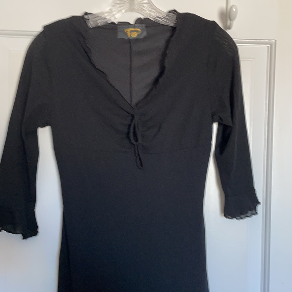 Vintage 90s Little Black Dress - Mesh, Lined - Picture 3 of 11